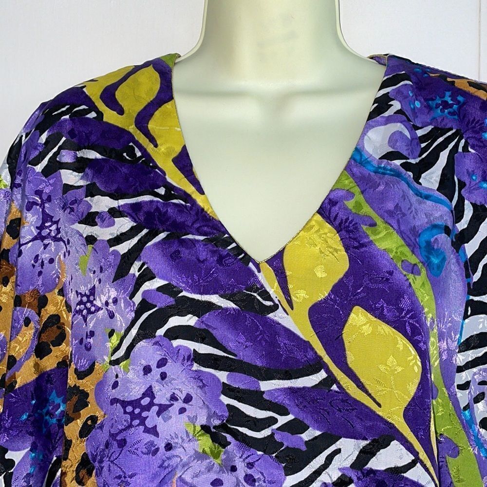 Bellamayo multi pattern‎ & multi patterned polyester caftan/muumuu - Picture 2 of 8